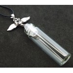 Angel Wing Glass Prayer Bottle Pendant